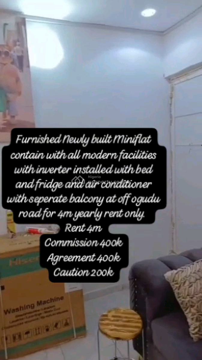 Newly Built and Furnished Mini Flat with All Modern Facilities, Off Ogudu Road, Ogudu, Lagos, Mini Flat (room and Parlour) for Rent