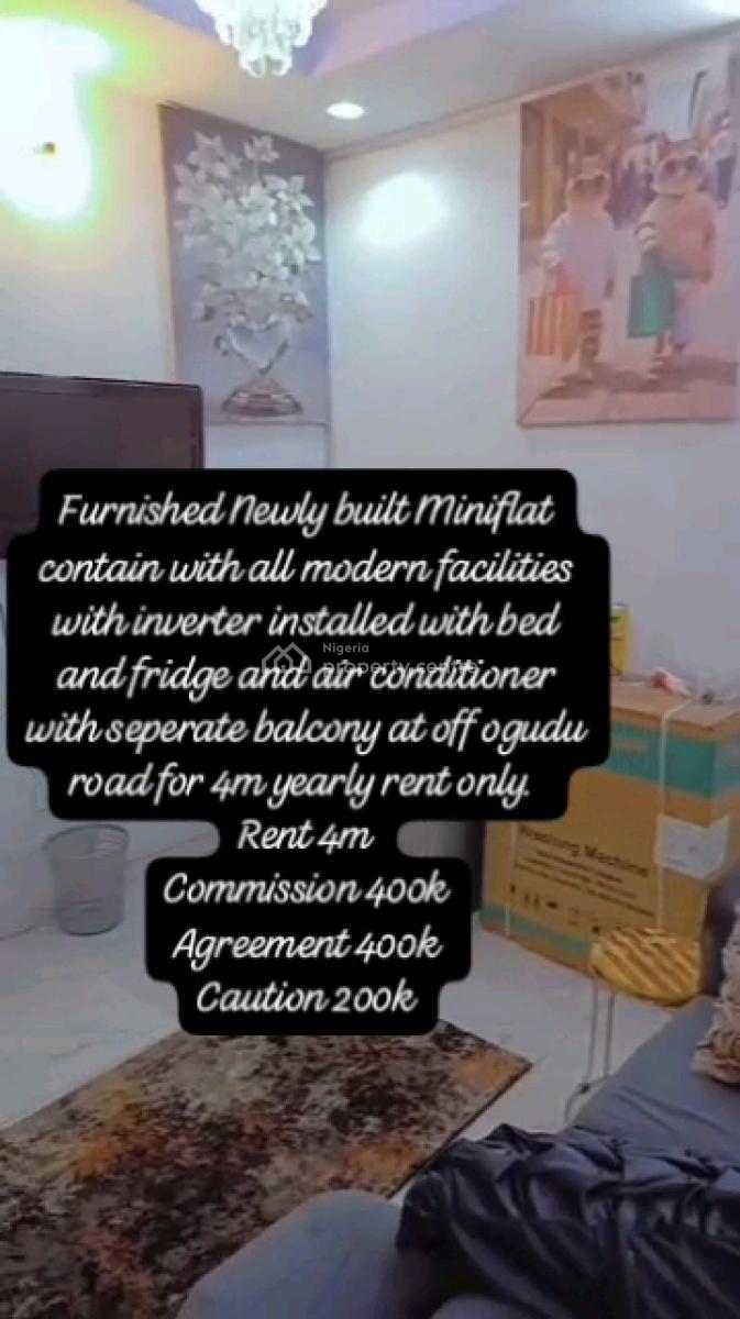 Newly Built and Furnished Mini Flat with All Modern Facilities, Off Ogudu Road, Ogudu, Lagos, Mini Flat (room and Parlour) for Rent