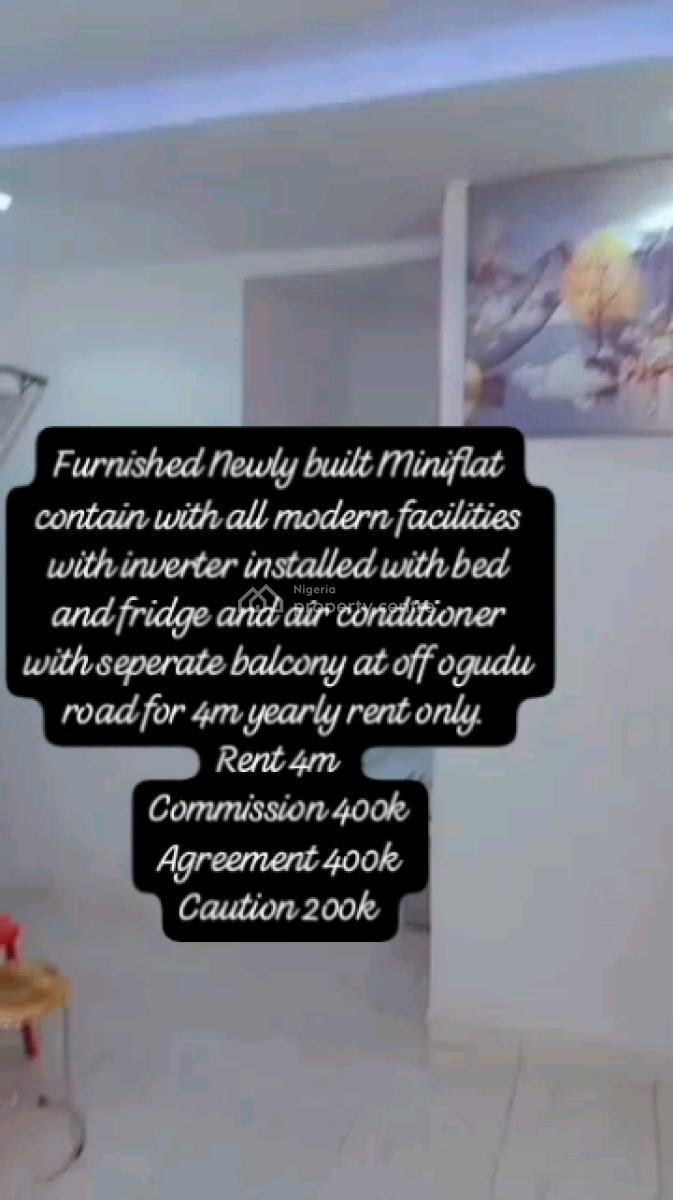 Newly Built and Furnished Mini Flat with All Modern Facilities, Off Ogudu Road, Ogudu, Lagos, Mini Flat (room and Parlour) for Rent