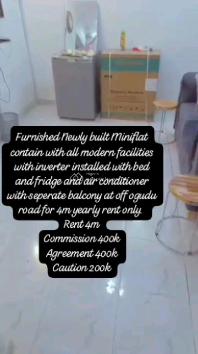 Newly Built and Furnished Mini Flat with All Modern Facilities, Off Ogudu Road, Ogudu, Lagos, Mini Flat (room and Parlour) for Rent
