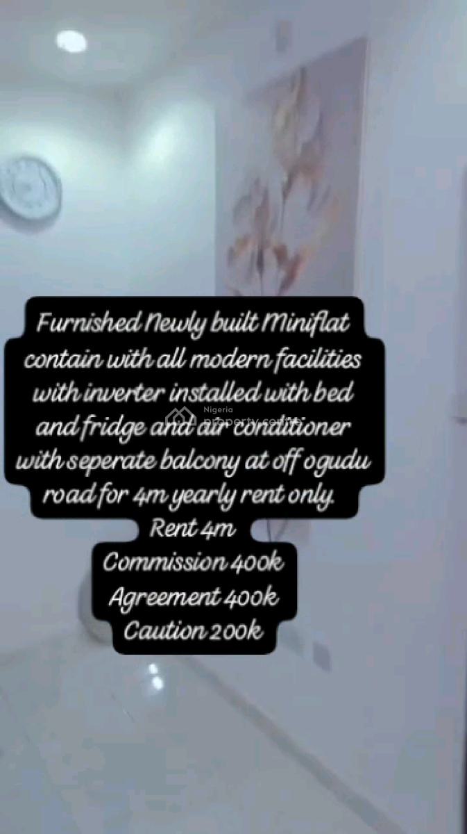 Newly Built and Furnished Mini Flat with All Modern Facilities, Off Ogudu Road, Ogudu, Lagos, Mini Flat (room and Parlour) for Rent