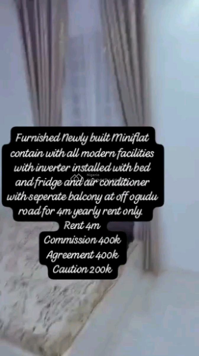 Newly Built and Furnished Mini Flat with All Modern Facilities, Off Ogudu Road, Ogudu, Lagos, Mini Flat (room and Parlour) for Rent