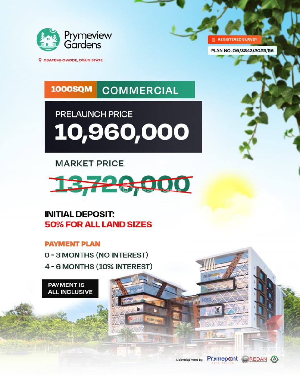 Land, Primeview Gardens, Obafemi Owode, Ogun, Mixed-use Land for Sale