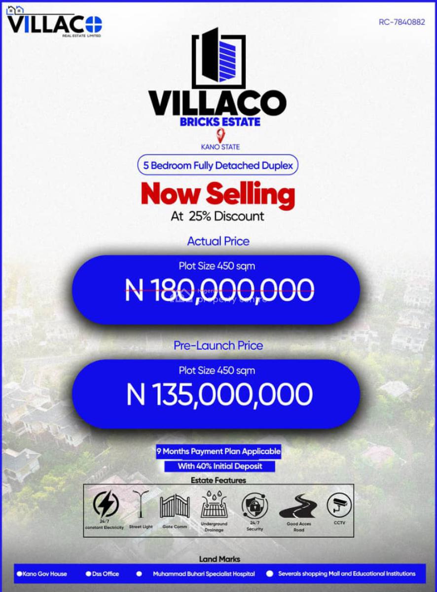 5 Bedrooms Fully Detached Duplex, Sardauna Crescent, Nassarawa, Kano, Detached Duplex for Sale