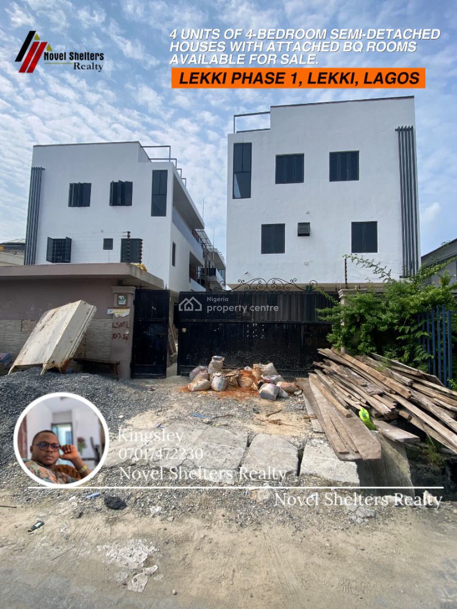 Well Built 4 Bedroom Contemporary Semi-detached Duplex with Bq, Lekki, Lekki Phase 1, Lekki, Lagos, Semi-detached Duplex for Sale