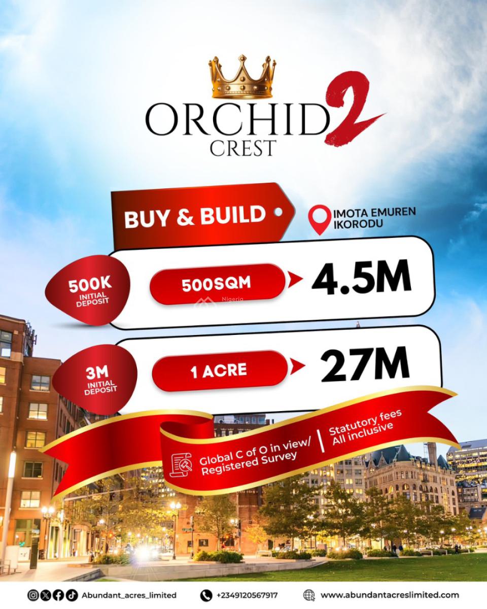 Buy & Build 100% Dry Land with an All Inclusive Package,no Hidden Fees, 100% Dry Land with Instant Allocation Near Caleb University,, Ikorodu, Lagos, Land for Sale