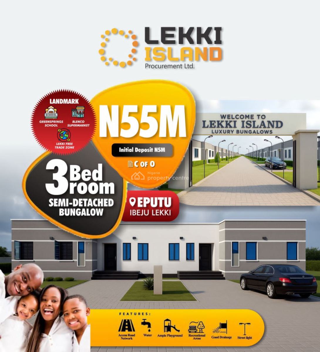 Brand New 3 Bedroom Bungalow in Ajah, Oribanwa, Ibeju Lekki, Lagos, Semi-detached Bungalow for Sale