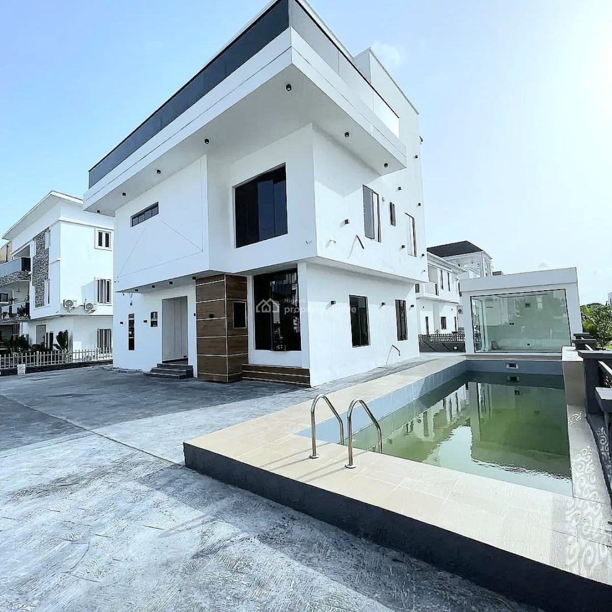 Brand New 5 Bedroom Fully Detached Duplex with Pool & Bq, Osapa, Lekki, Lagos, Detached Duplex for Sale
