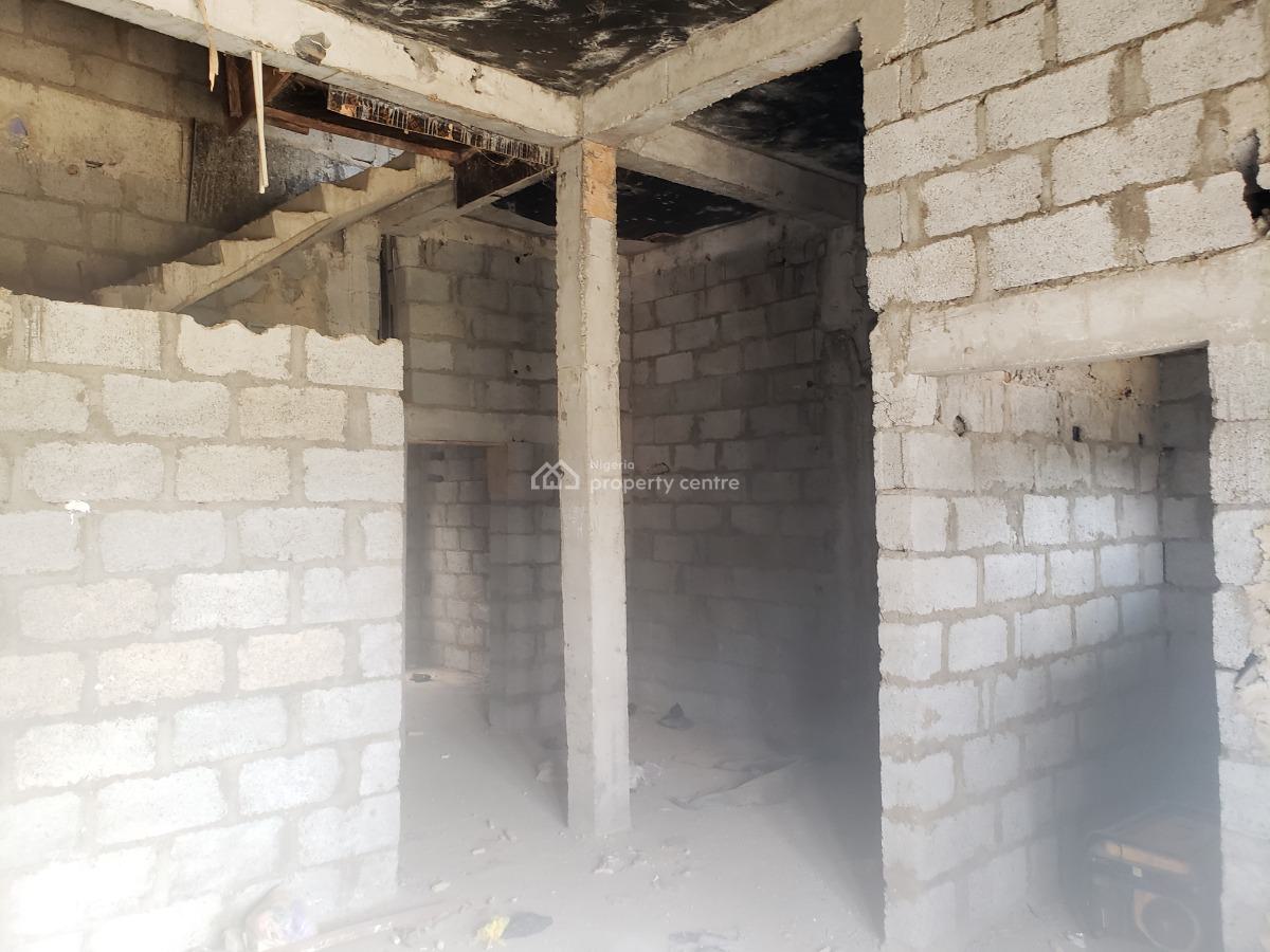 Carcass 4 Bedroom Duplex with Bq, By Ben Ayade Crescent, Jahi, Abuja, Terraced Duplex for Sale