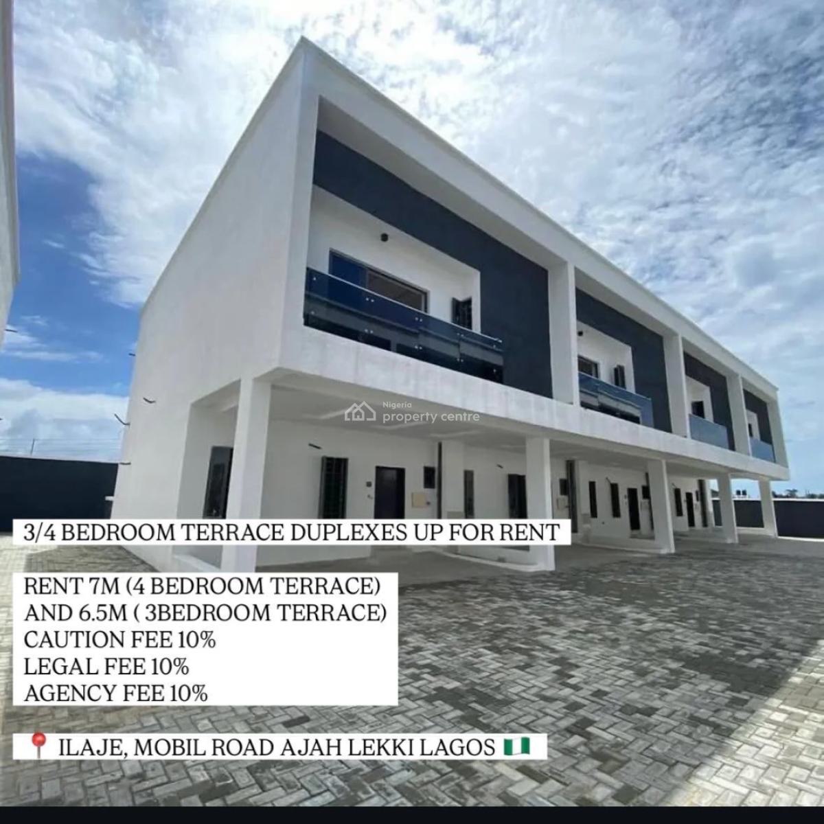 Brand New 4 Bedroom Terrace Duplex, Mobile Estate, Ilaje, Ajah, Lagos, Terraced Duplex for Rent