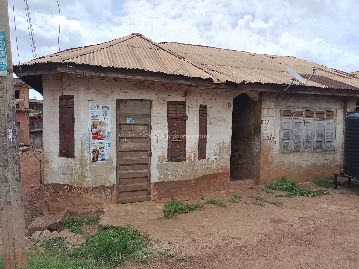 Strategic Dilapidated Bungalow on a Tarred Street, Umunevo Street Off Ogui Road, Enugu, Enugu, Detached Bungalow for Sale