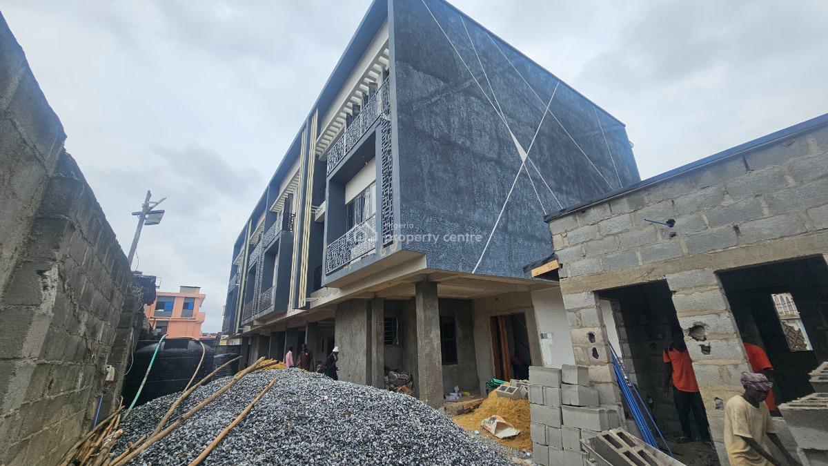 Contemporary 4 Bedroom Terrace Duplex with a Room Bq, Adekoya Estate, Ogba, Ikeja, Lagos, Terraced Duplex for Sale