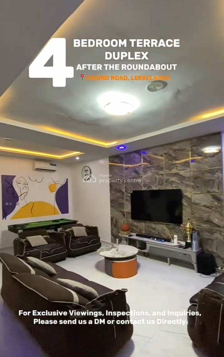 4 Bedroom Furnished Terrace Duplexeith Bq, Harris Drive By Vgc, Osapa, Lekki, Lagos, Terraced Duplex for Rent