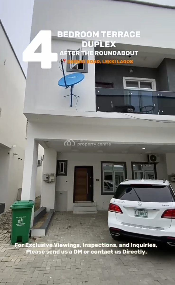 4 Bedroom Furnished Terrace Duplexeith Bq, Harris Drive By Vgc, Osapa, Lekki, Lagos, Terraced Duplex for Rent