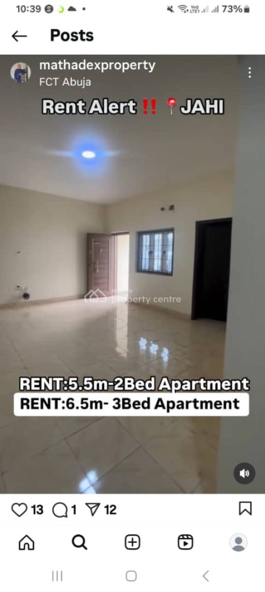 Brand New 2 & 3 Bedroom Apartment, By Living Faith, Jahi, Abuja, Flat / Apartment for Rent