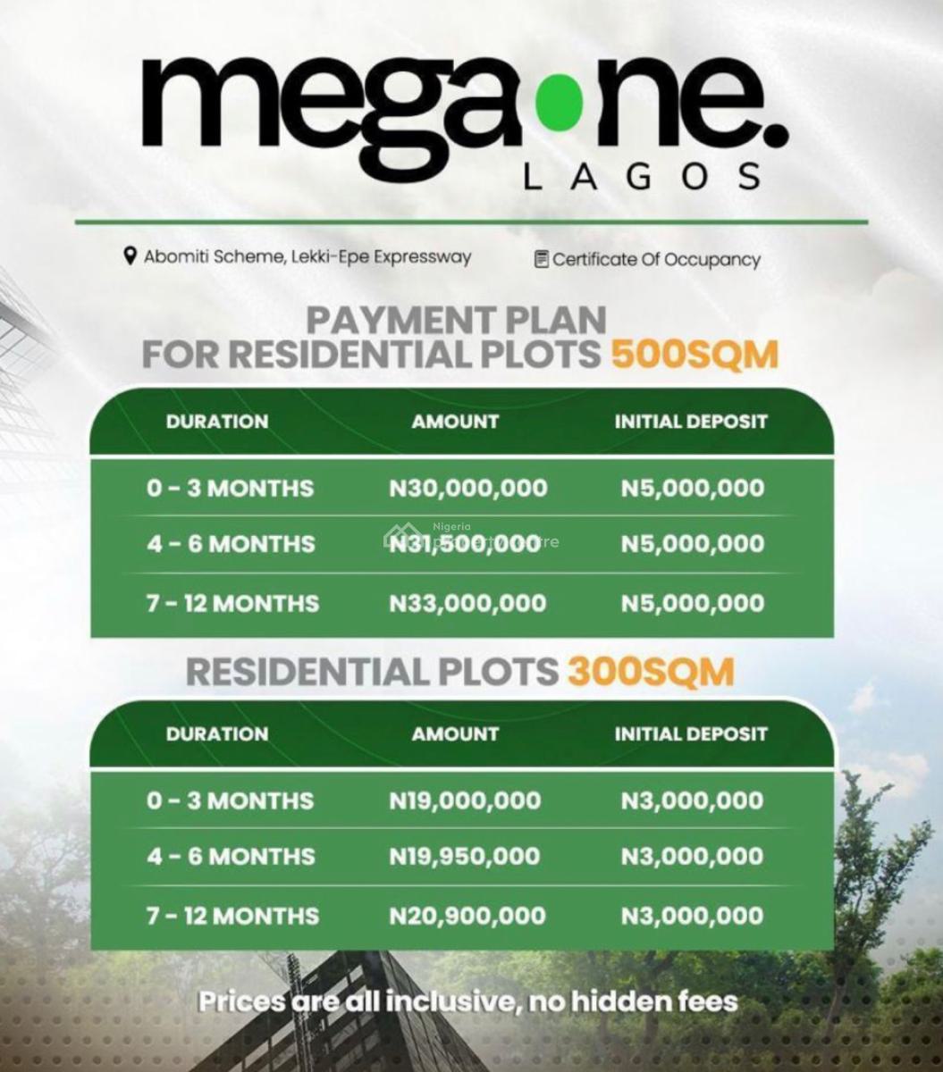 Mega One, Lekki-epe Expressway, Ibeju Lekki, Lagos, Residential Land for Sale