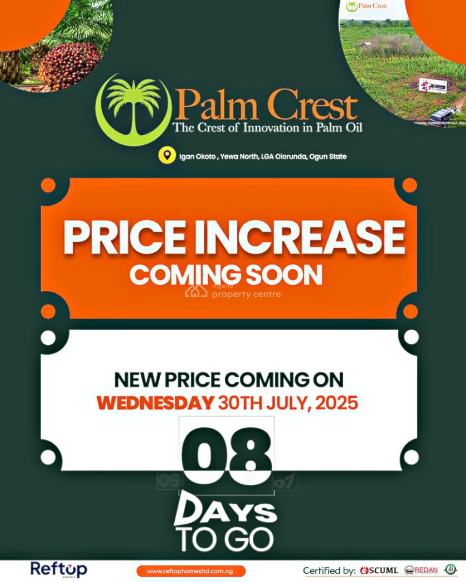 Govt Approved Palm Oil Investment, Palm Crest Estate Imeko-afon Local Government Area, Imeko Afon, Ogun, Commercial Land for Sale