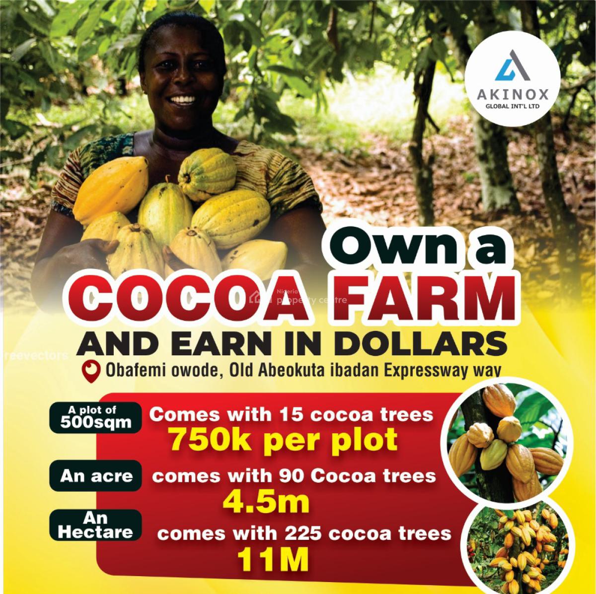 Affordable Cocoa Farm, Obafemi Owode, Ogun, Mixed-use Land for Sale