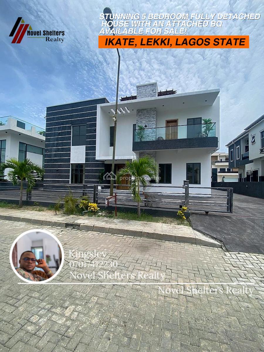 Brand New 5 Bedroom Detached House  with Attached Bq., Ikate, Ikate Elegushi, Lekki, Lagos, Detached Duplex for Sale