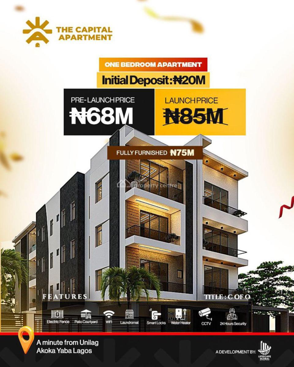 Luxury 1-bedroom Smart Apartment, The Capital Apartment, Yaba, Lagos, Block of Flats for Sale
