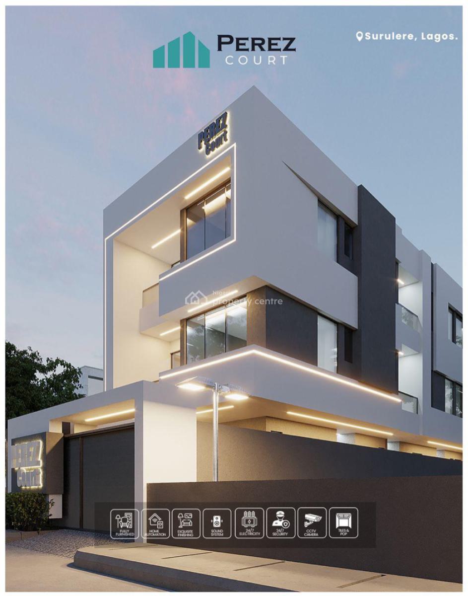 Fully Furnished 1-bedroom Smart Apartment, Perez Court, Surulere, Lagos, Block of Flats for Sale