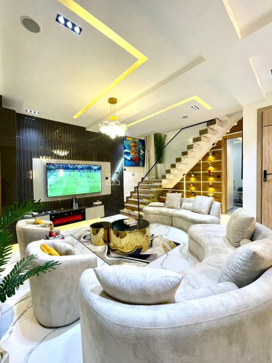 Luxury Fully Furnished 4 Bedroom Duplex with Pool in Lekki, Chevron, Lekki, Lagos, Detached Duplex for Rent
