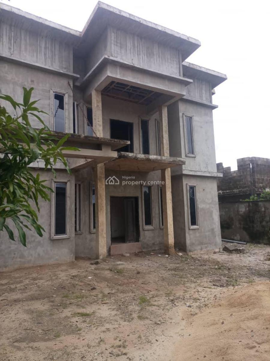 Distress 7 Bedroom (carcass) Duplex with Boys Quarter, United Estate, Sangotedo, Ajah, Lagos, Detached Duplex for Sale