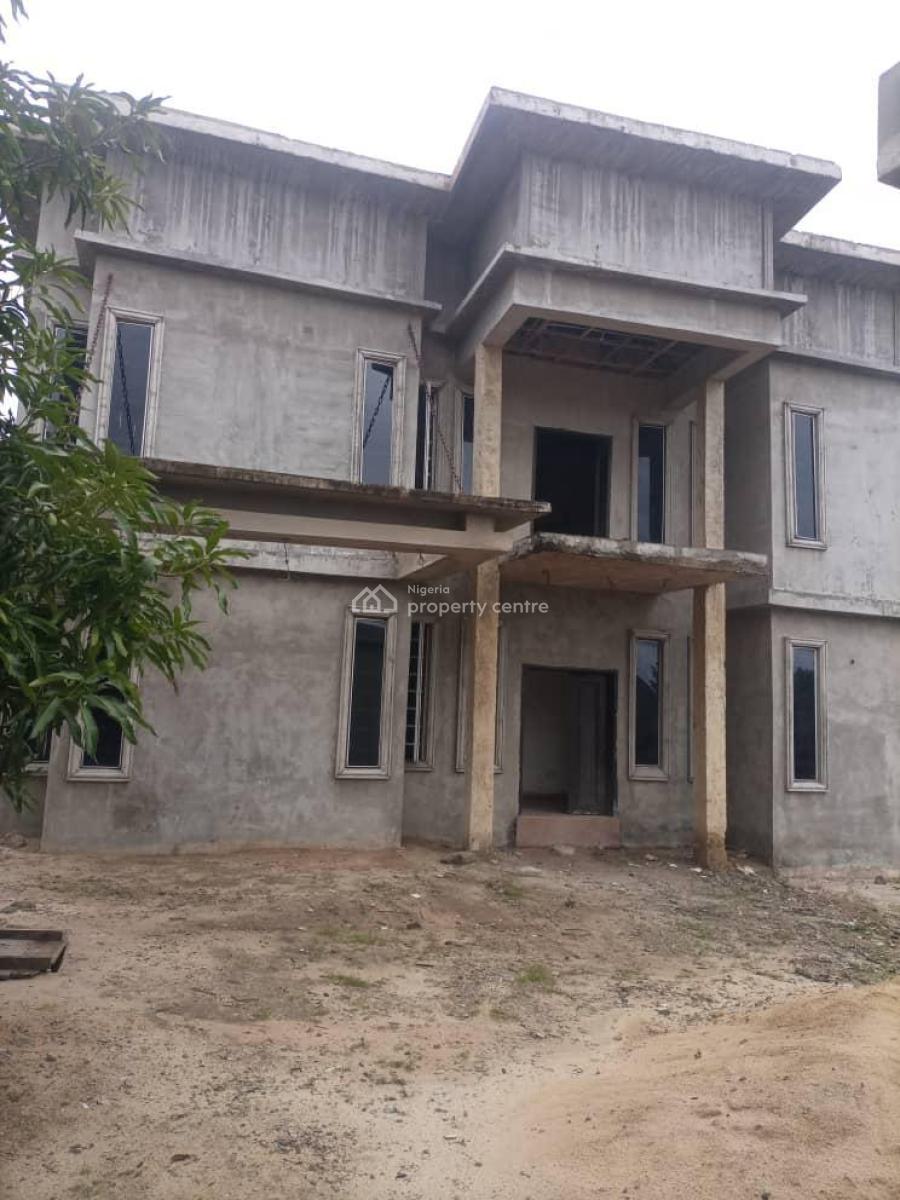 Distress 7 Bedroom (carcass) Duplex with Boys Quarter, United Estate, Sangotedo, Ajah, Lagos, Detached Duplex for Sale