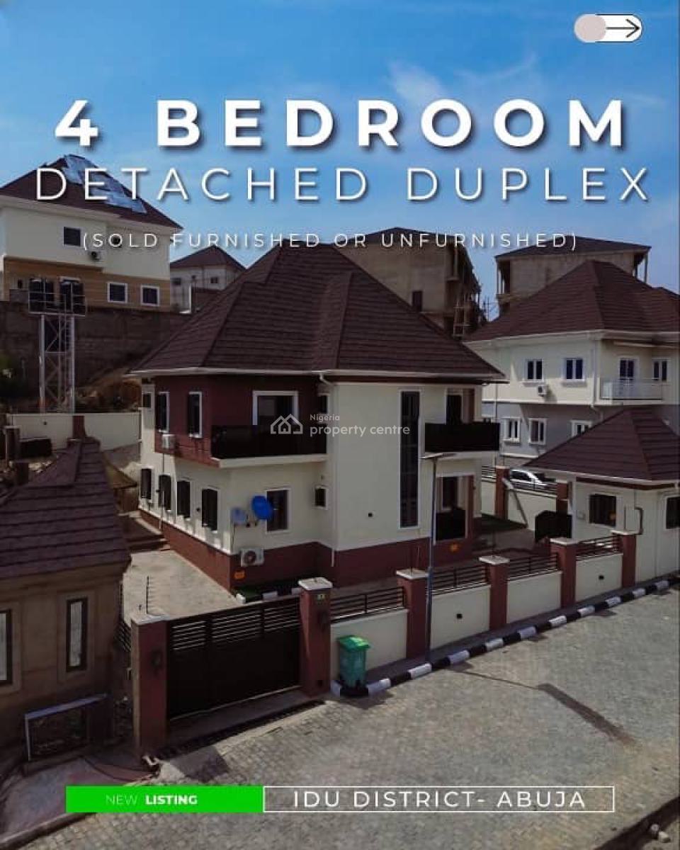 Luxurious 4 Bedroom, Idu Industrial, Abuja, Detached Duplex for Sale