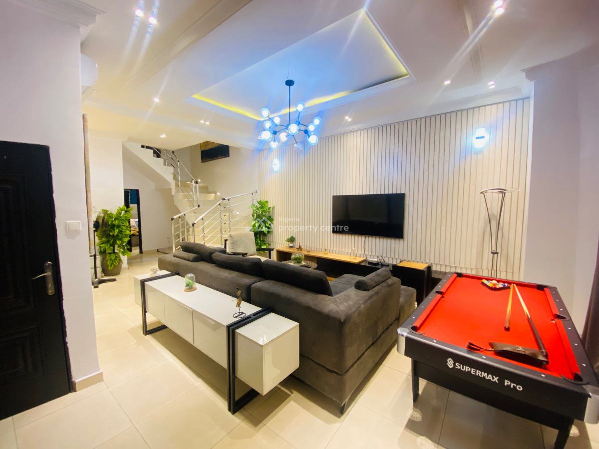 Contemporary  4 Bedroom Fully Furnished Semi Detached Duplex with Bq, Chevron, Lekki, Lagos, Semi-detached Duplex for Sale
