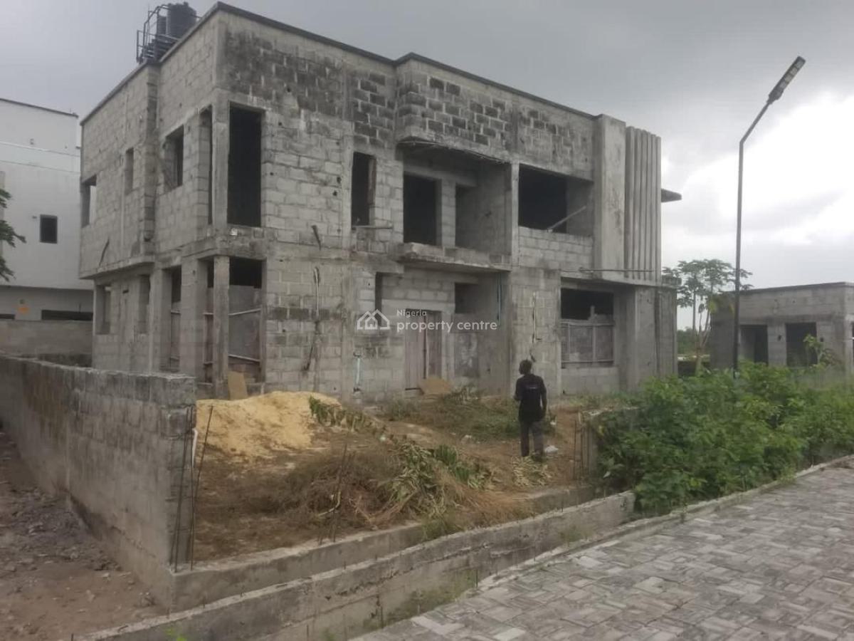 Uncompleted Structure of 4 Bedroom Duplex with Atrium Roof, Bogije, Ibeju Lekki, Lagos, Terraced Bungalow for Sale