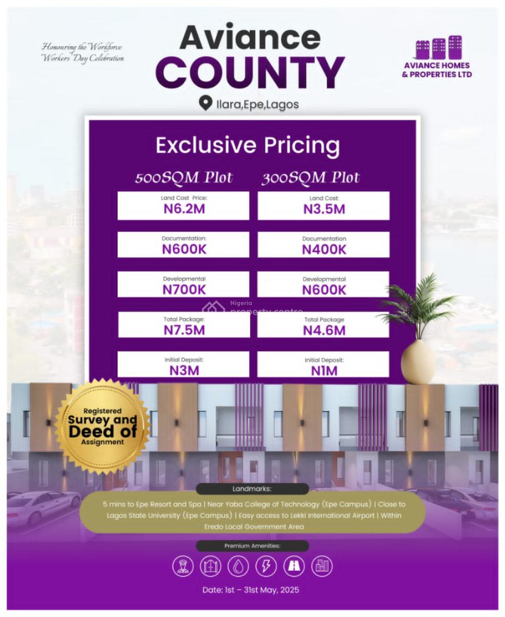 Affordable Buy and Build Estate with Registred Survey Title, Llara Film Village, Epe, Lagos, Residential Land for Sale