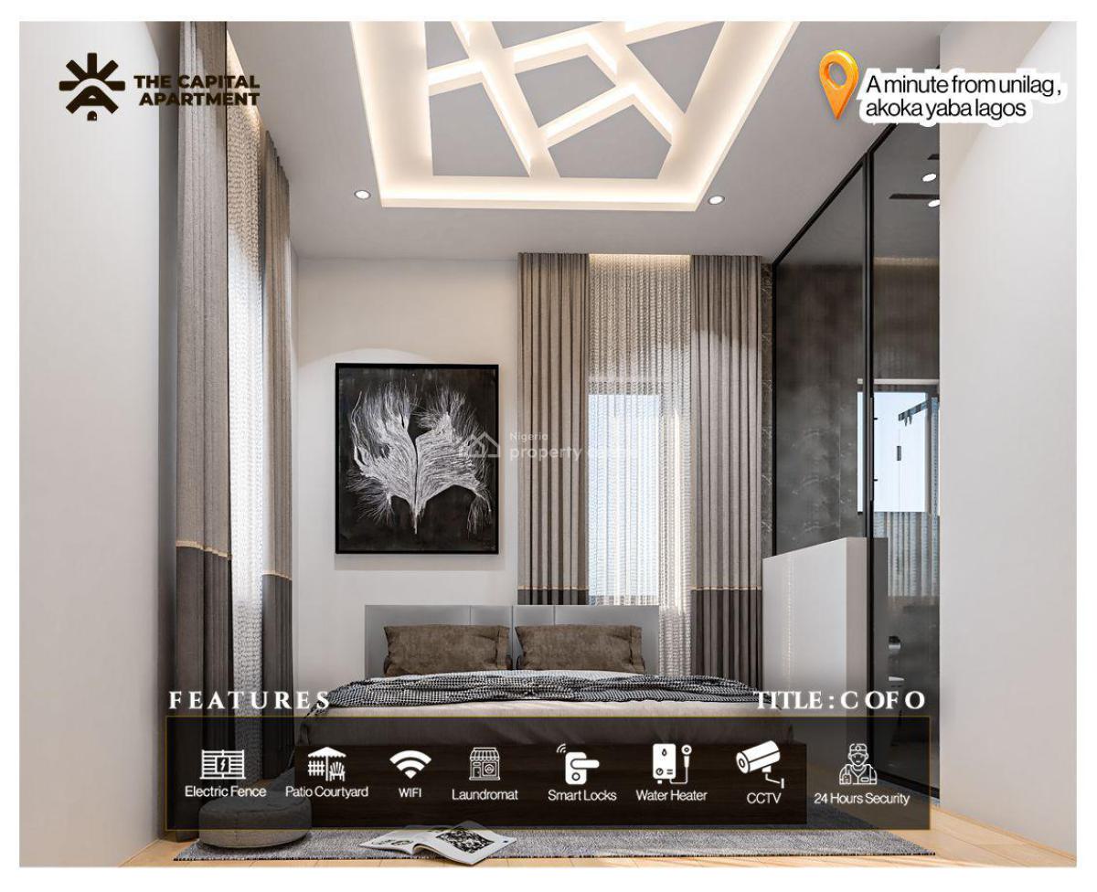 Luxury 1-bedroom Smart Apartment, The Capital Apartment, Yaba – Just 1 Min From Unilag, Yaba, Lagos, Block of Flats for Sale