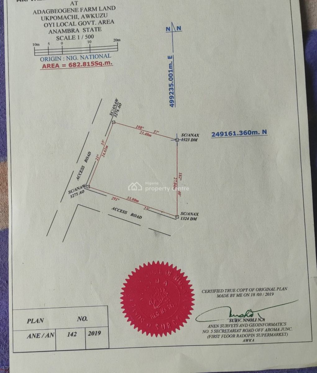 Premium Plot 1and Half Plot, Ukpomachi Awkuzu By Igbariam Junction, Oyi, Anambra, Mixed-use Land for Sale