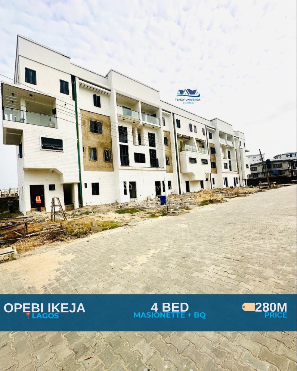 Newly Built 4 Bedroom Masionette with a Room Bq in a Serene Environ, Opebi, Ikeja, Lagos, Terraced Duplex for Sale