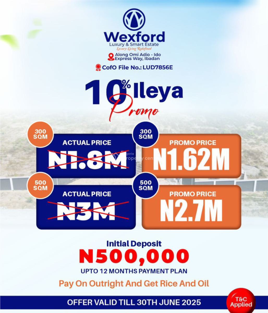 Get an Affordable Property with Just Initial Deposit in a Secured Area, Buy and Build: Along Omi Adio Train Station, Ido Local Government, Ibadan, Oyo, Mixed-use Land for Sale