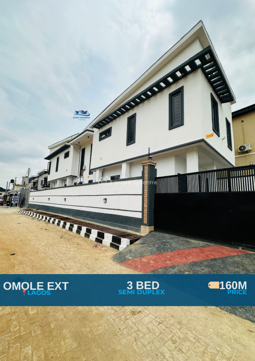 Newly Built 3 Bedroom Semi Detached Duplex with in Secure Neighborhood, Extension, Omole Phase 2, Ikeja, Lagos, Semi-detached Duplex for Sale