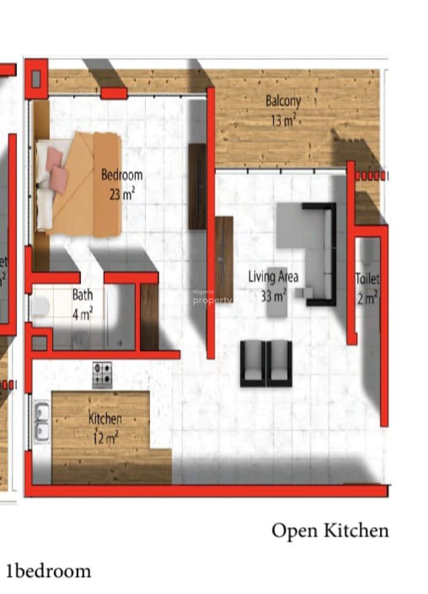 Super Luxury 1bedroom Apartment, Periwinkle Estate, Lekki Phase 1, Lekki, Lagos, Mini Flat (room and Parlour) for Rent