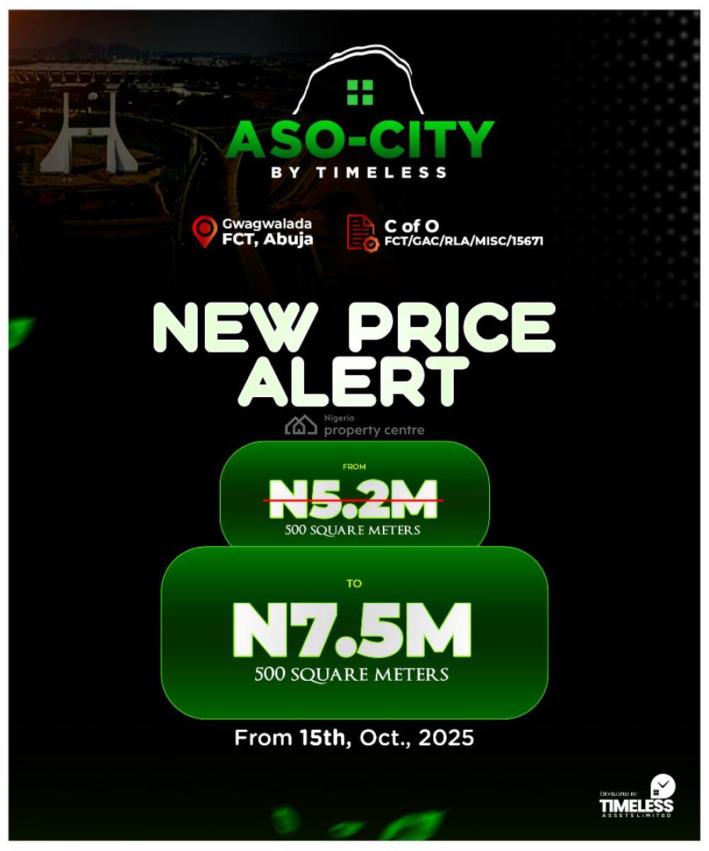 Land Measuring 500 Square Meter, Aso City, Gwagwalada, Abuja, Residential Land for Sale