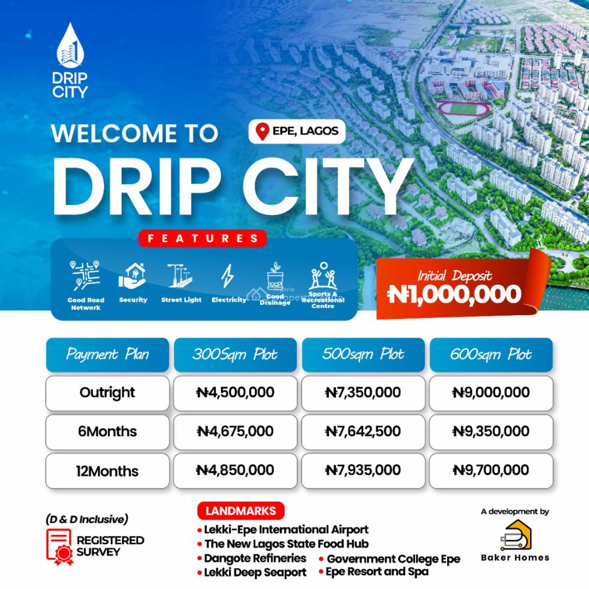 Buy & Build Land with Registered Survey - Instant Allocation, Near Lekki Deep Seaport, Drip City Estate, Ketu, Epe, Lagos, Mixed-use Land for Sale