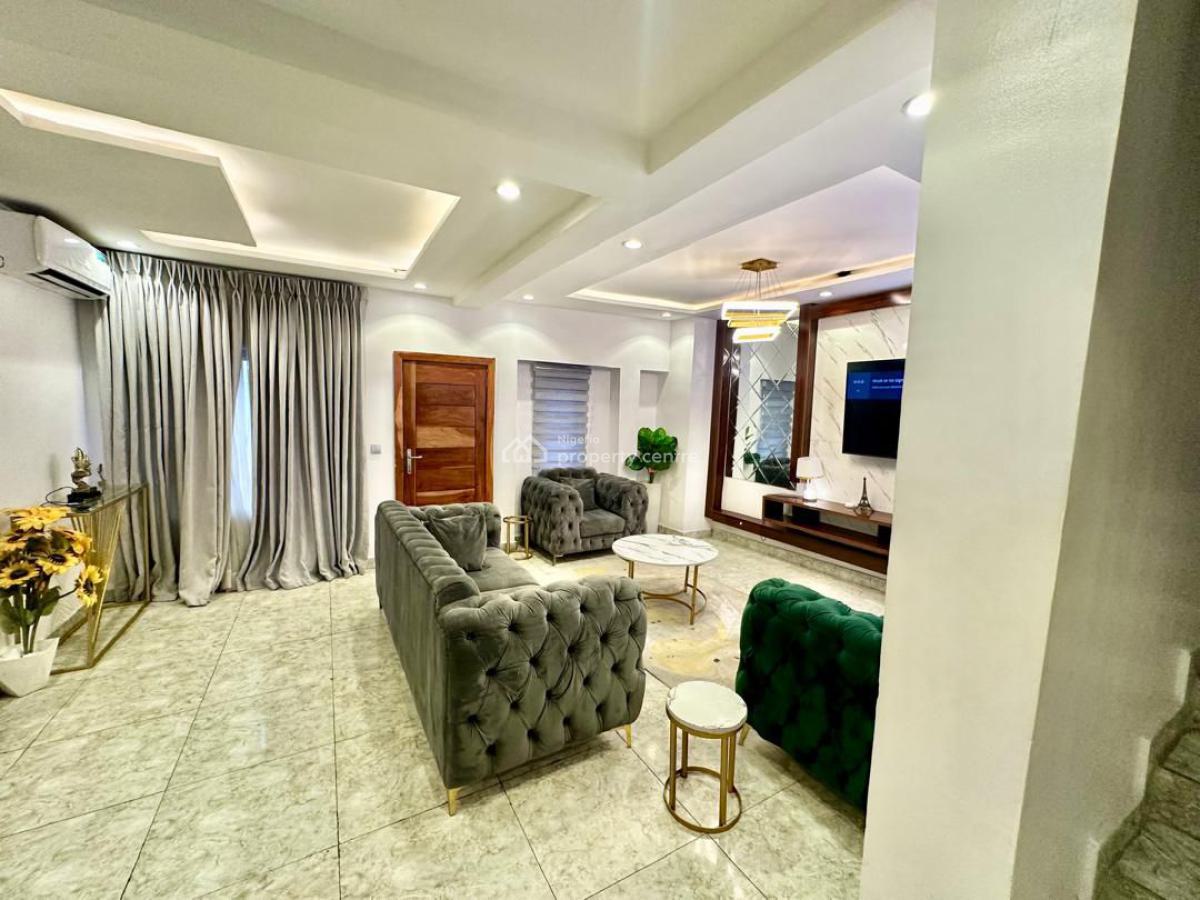 Luxuriously Furnished & Fully Serviced 4-bedroom Terrace Duplex + Bq, Salem, Ikate, Lekki, Lagos, Terraced Duplex for Rent