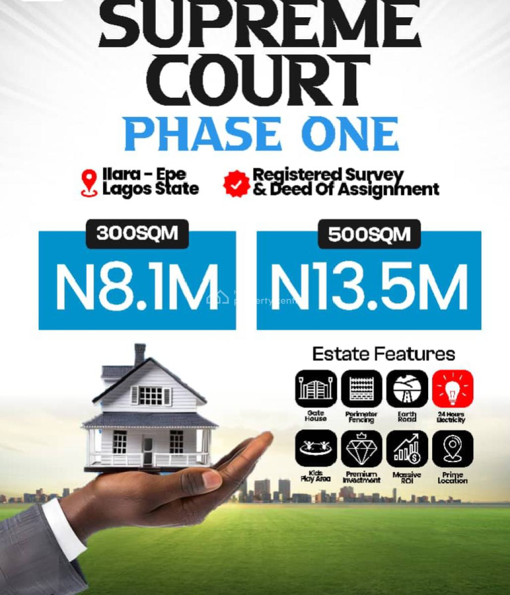 Land Measuring 300&500 Square Meters, Supreme Court Ilara Augustine University, Epe, Lagos, Residential Land for Sale
