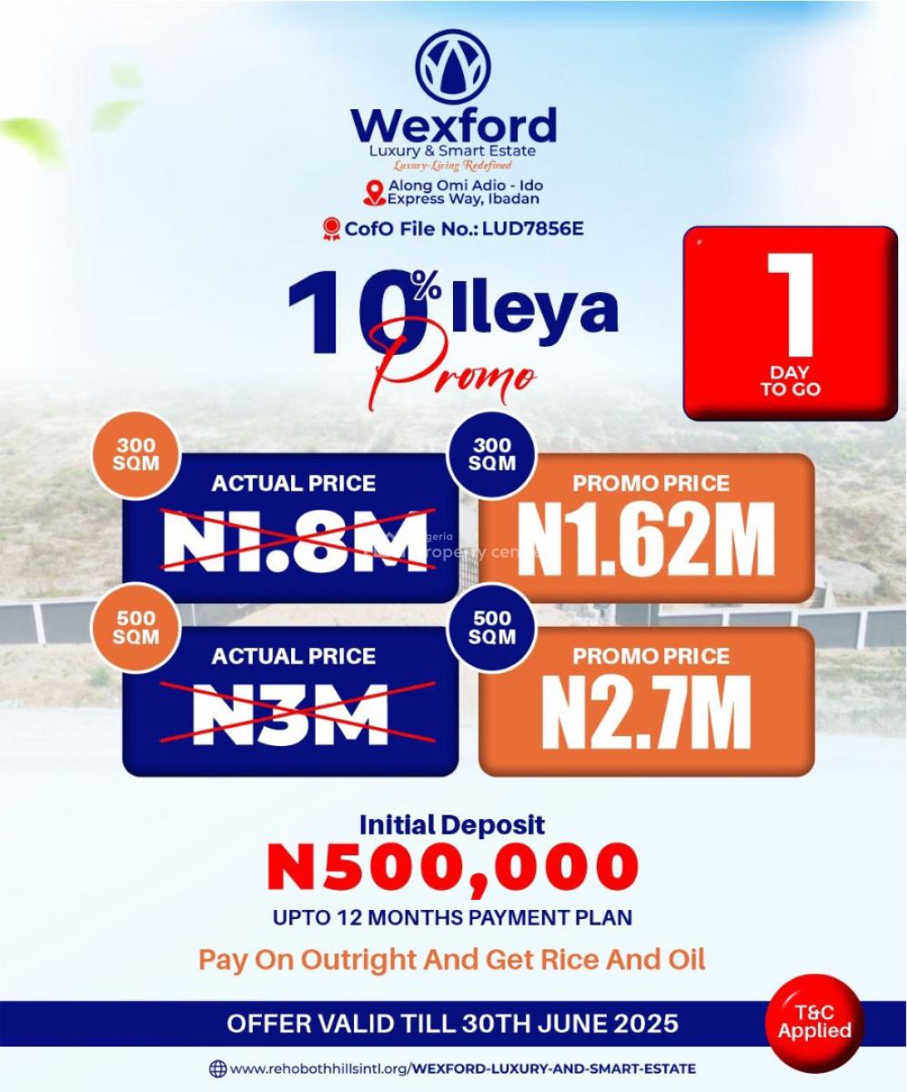 Get an Affordable Property with Just Initial Deposit in a Secured Area, Buy and Build: Along Omi Adio Train Station, Ido Local Government, Ibadan, Oyo, Mixed-use Land for Sale