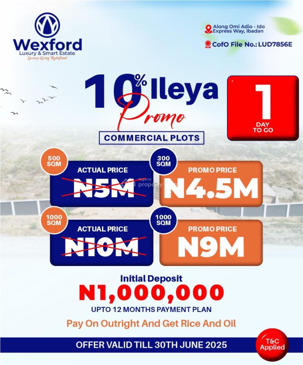 Get an Affordable Property with Just Initial Deposit in a Secured Area, Buy and Build: Along Omi Adio Train Station, Ido Local Government, Ibadan, Oyo, Mixed-use Land for Sale