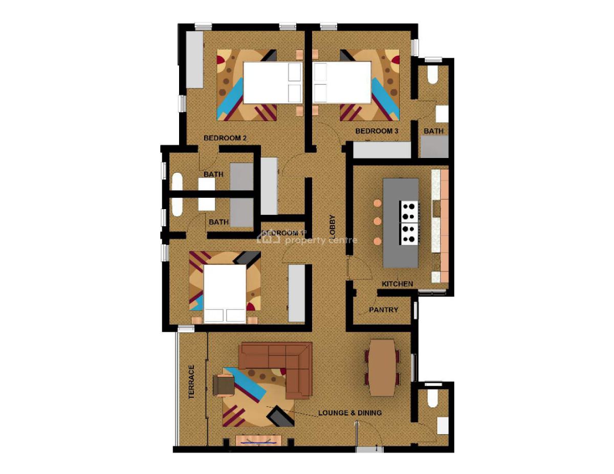 3bed Apartment with Bq, Ilupeju, Lagos, Flat / Apartment for Sale