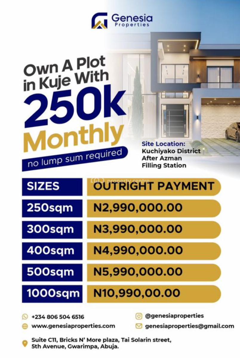Residential Plot, Kuchiyako District, After Azman Filling Station, Kuje, Abuja, Residential Land for Sale
