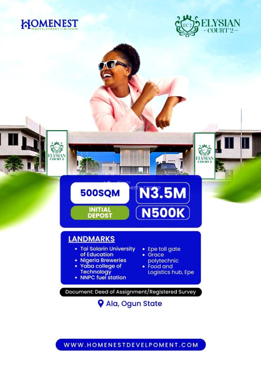 Land, Elysian Court 2, Ola Axis, Km 46, Ogun, Residential Land for Sale