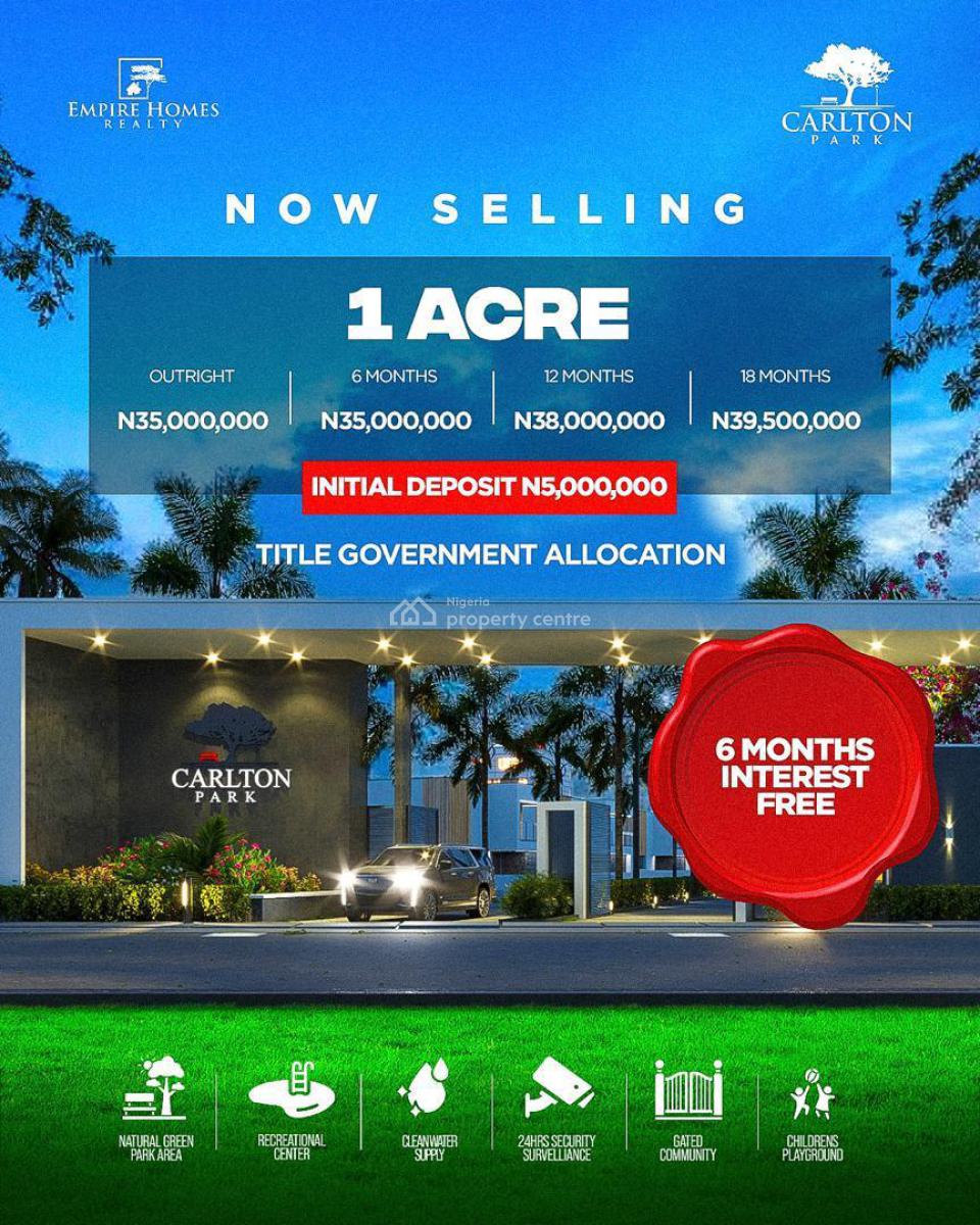 Carlton Park -- Gated Estate with Green Park & Govt Allocation, Idowa, Off Ijebu Ode Ikorodu, Near Tai Solarin University, Rite Food,, Odogbolu, Ogun, Residential Land for Sale