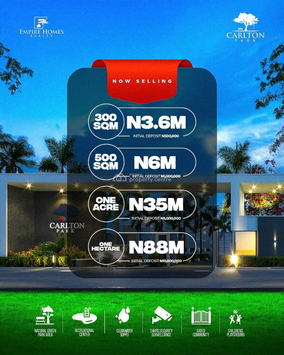 Carlton Park -- Gated Estate with Green Park & Govt Allocation, Idowa, Off Ijebu Ode Ikorodu, Near Tai Solarin University, Rite Food,, Odogbolu, Ogun, Residential Land for Sale