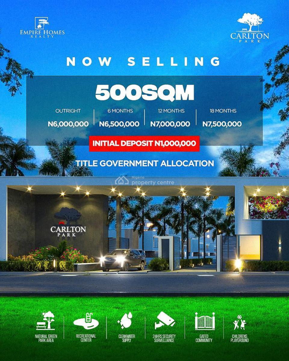 Carlton Park -- Gated Estate with Green Park & Govt Allocation, Idowa, Off Ijebu Ode Ikorodu, Near Tai Solarin University, Rite Food,, Odogbolu, Ogun, Residential Land for Sale